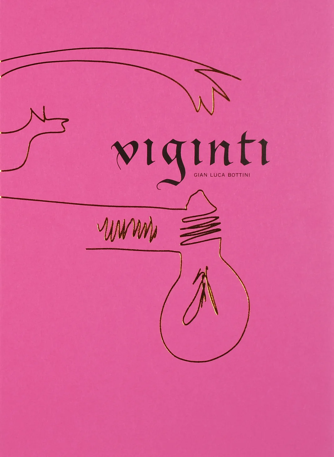 cover con titolo 20 in lingua latina con segno grafico in lamina in bronzo